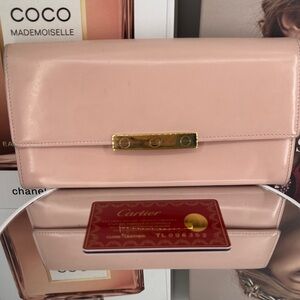 Cartier Love Collection Continental Flap Wallet- Pink Leather